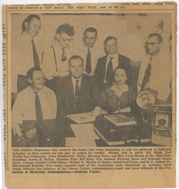 Newsclipping of Caro Brown and other reporters, undated