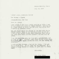 Letter from Caro Brown to Walter Adams, July 20, 1959