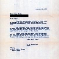 Letter to Madge Mulkey from H.E. McCulloch, January 16, 1957
