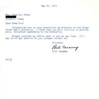 Letter from Bill Caraway, May 20, 1975