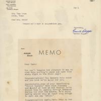 Letters from Ronnie Dugger and Adolph Janca to Caro Brown, May 4, 1955