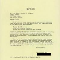 Letter from Cordye Hall to J.M. Roche, July 22, 1970