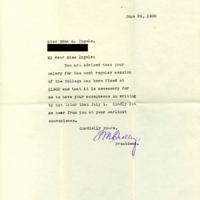 Letter  from president of CIA, F. M. Bralley to Edna Ingels, June 24, 1920.