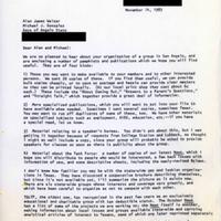 Letter from Edra Bogle to Alan Weiser and Michael Gonzalez, November 14, 1983