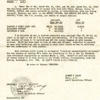 Operations Order for Dorothy Scott, Elizabeth Whitlow and Catherine Vail, June 29, 1943