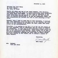 Letter from Edra Bogle to the National Gay Task Force, December 9, 1983
