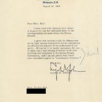 Letter from Senator Lyndon Johnson to Cordye Hall, August 12, 1958