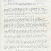 Letter from Dorothy Scott to family, October 10, 1943.